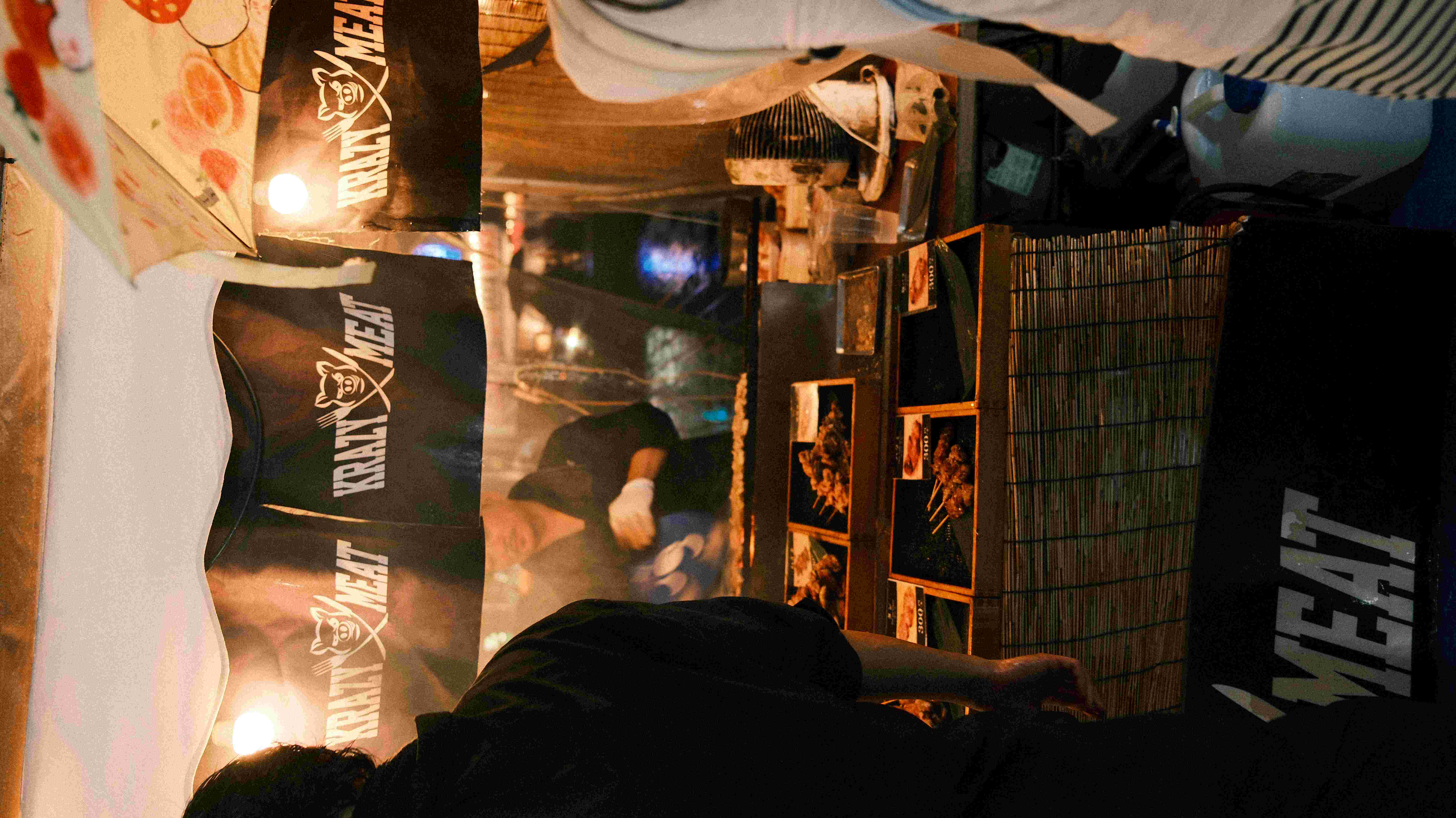 Inside Fukuoka yatai stall at night