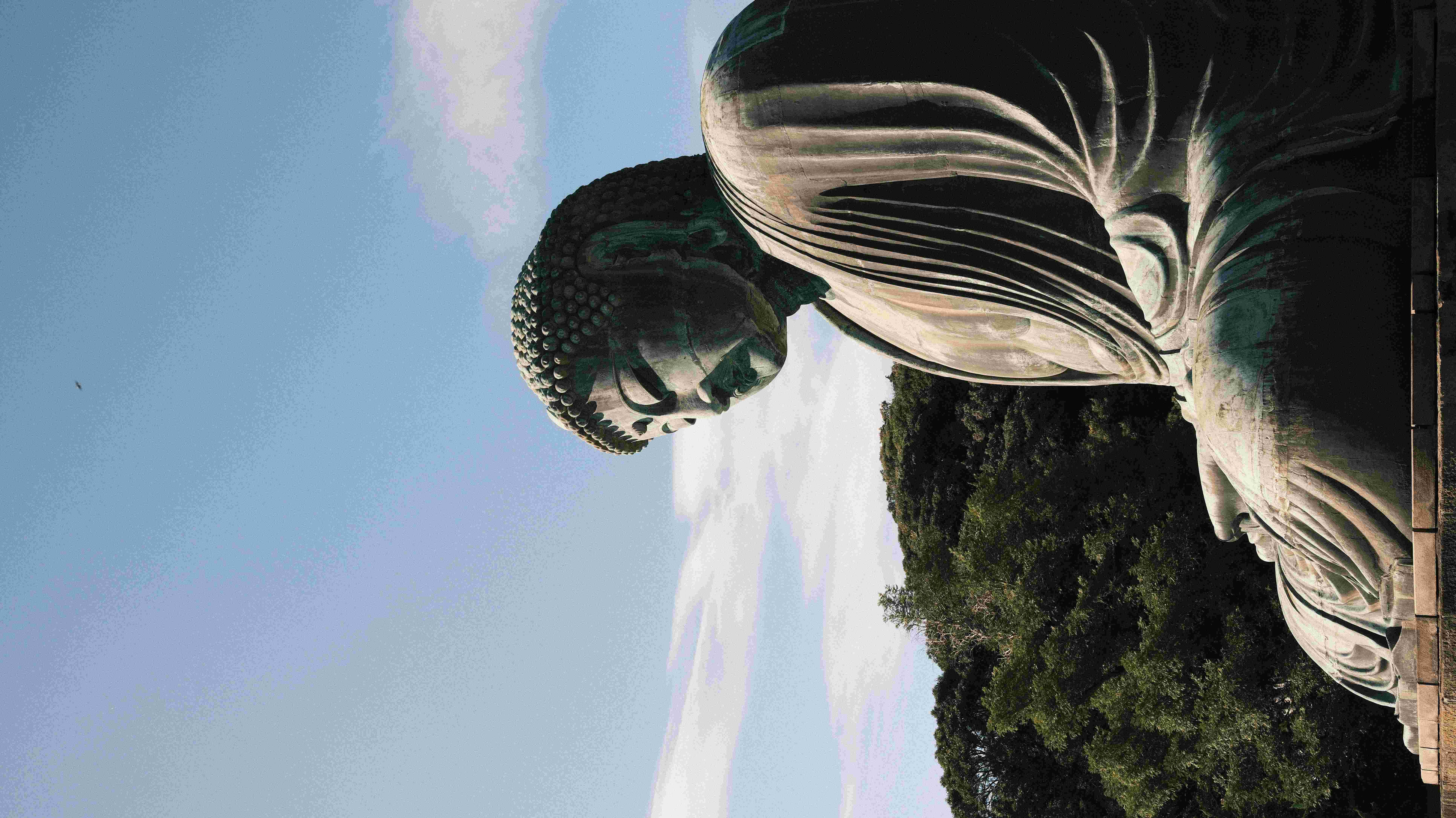 Great Buddha Kamakura Daibutsu bronze garden serene