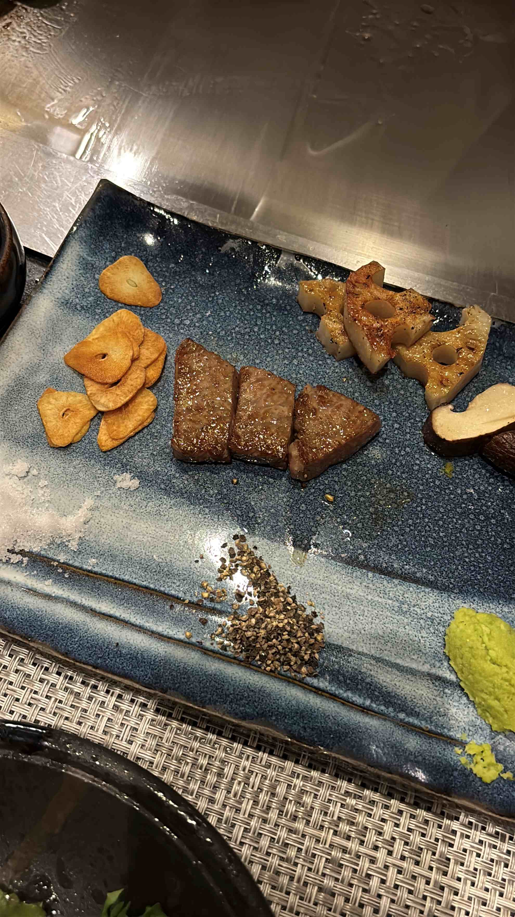 A5 Kobe beef marbling close-up
