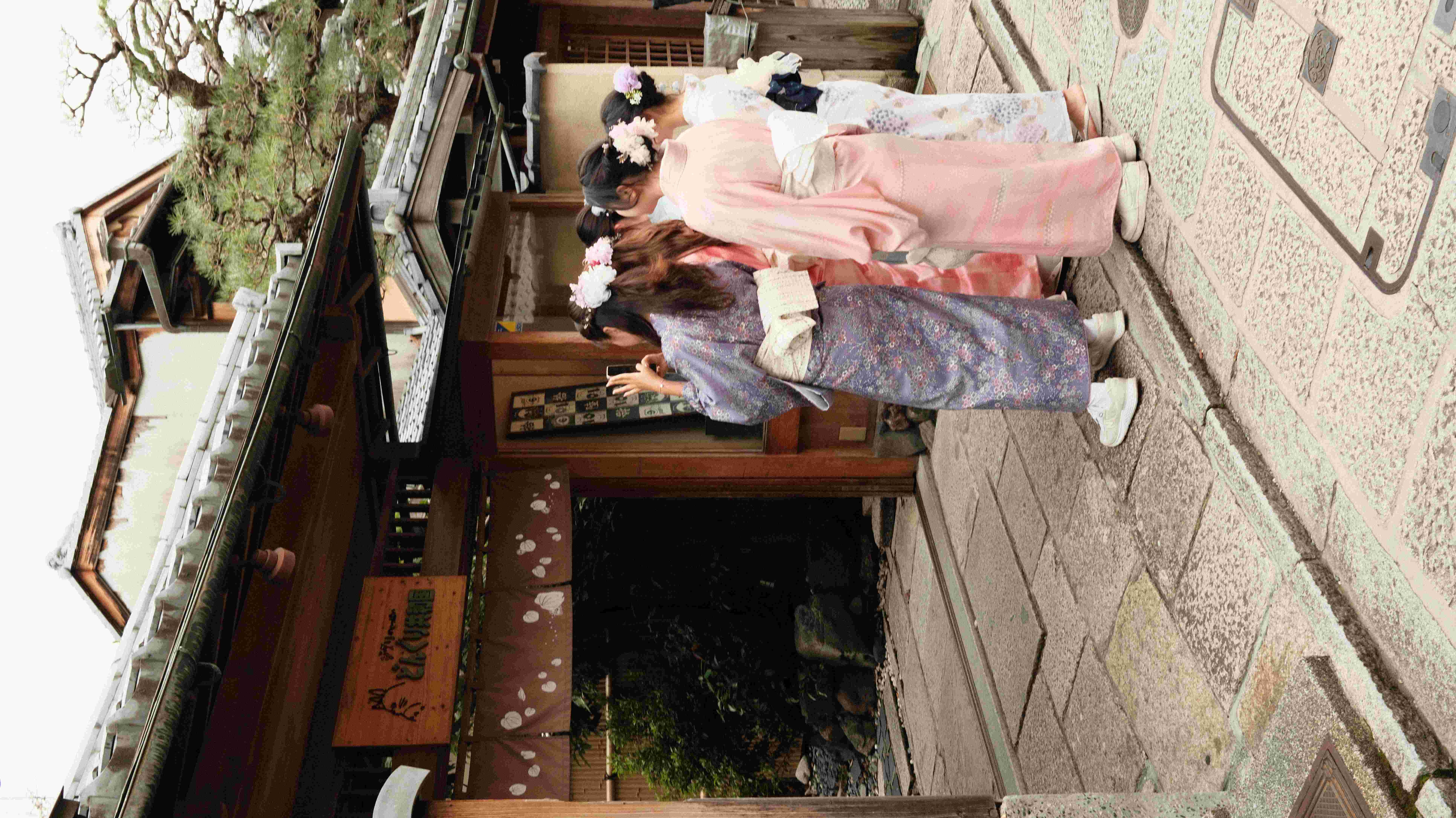 Girls in traditional kimono Kyoto