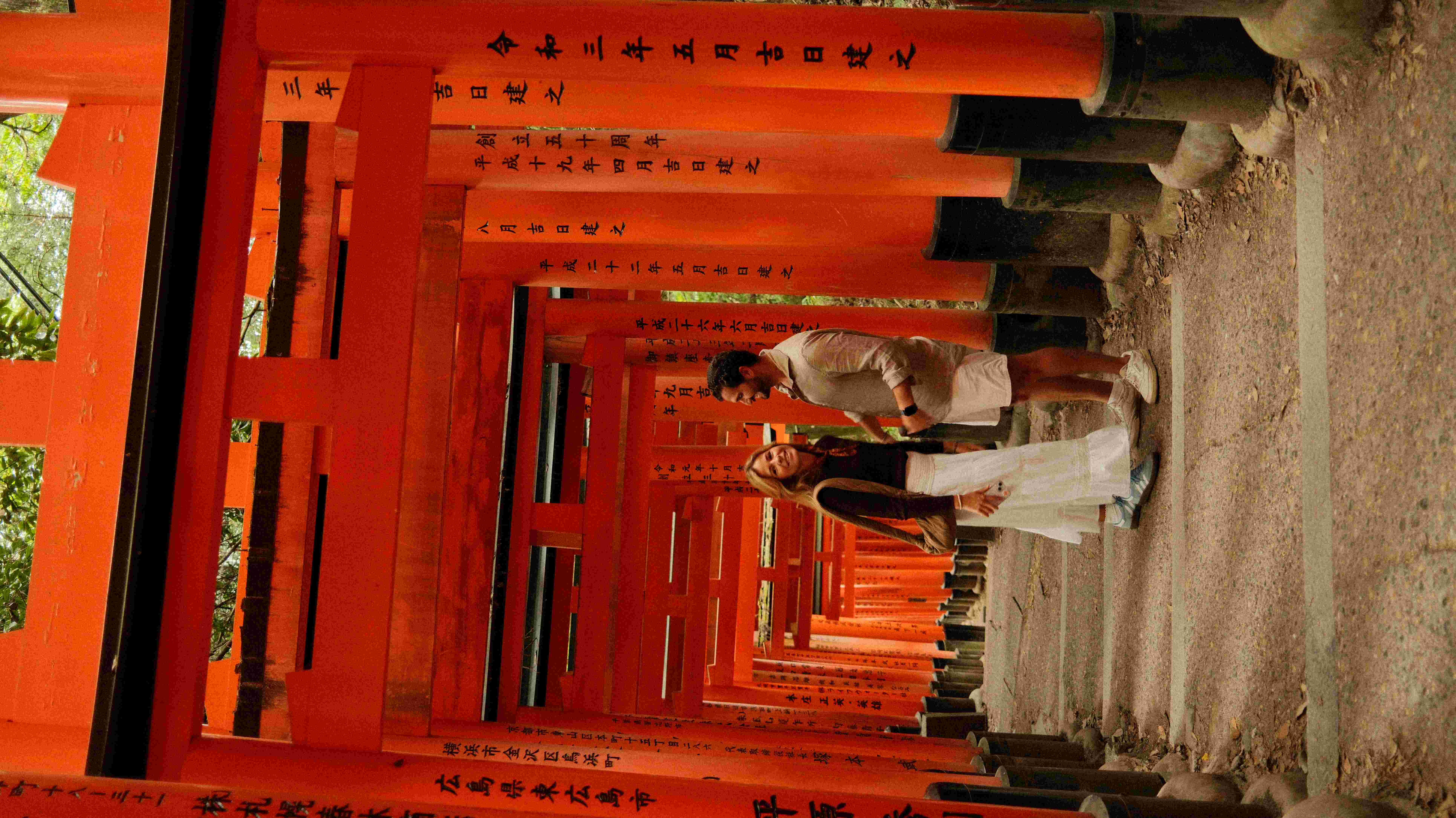 Us at Fushimi Inari torii gates Kyoto