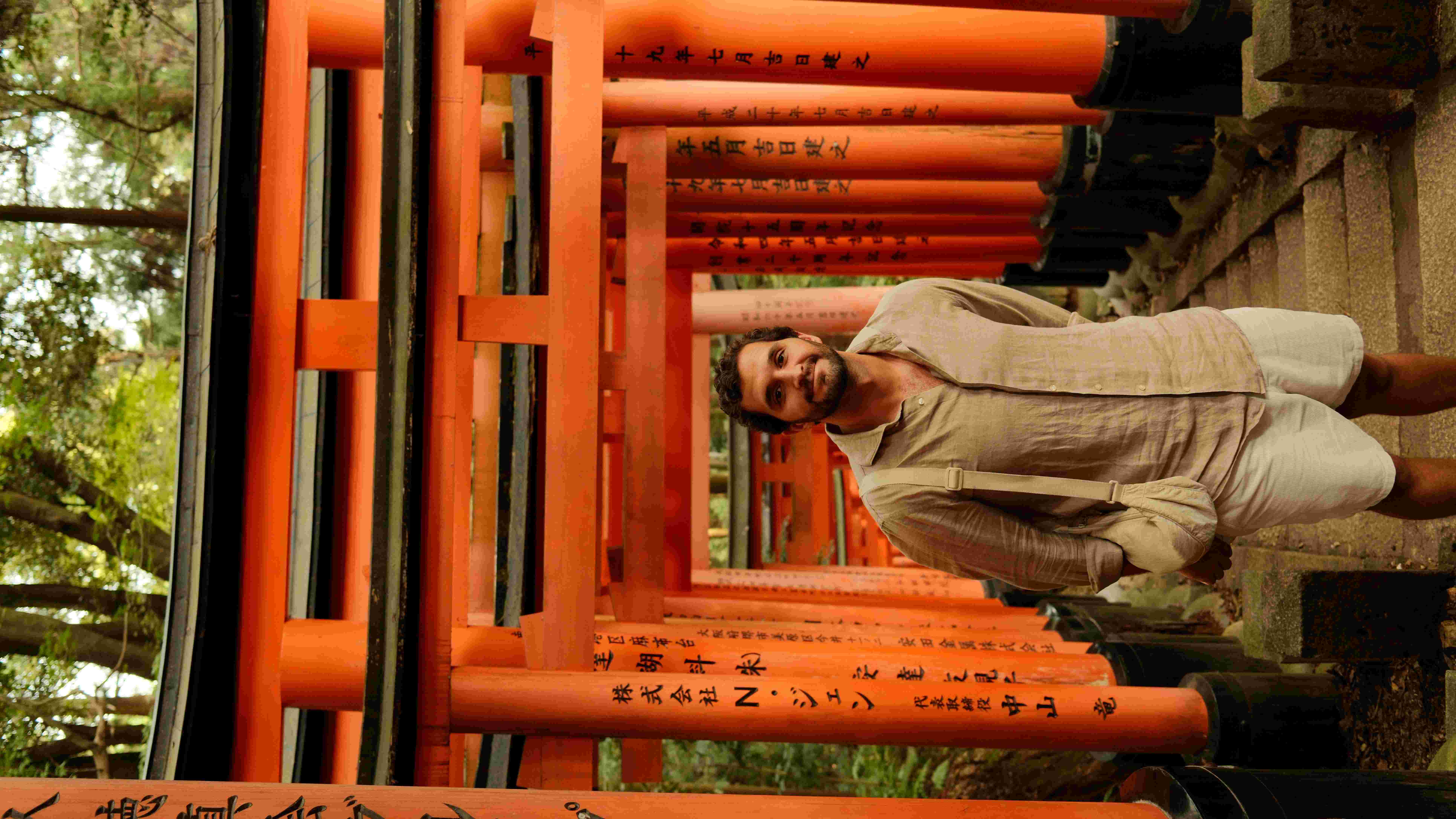 Zé at Fushimi Inari torii gates Kyoto