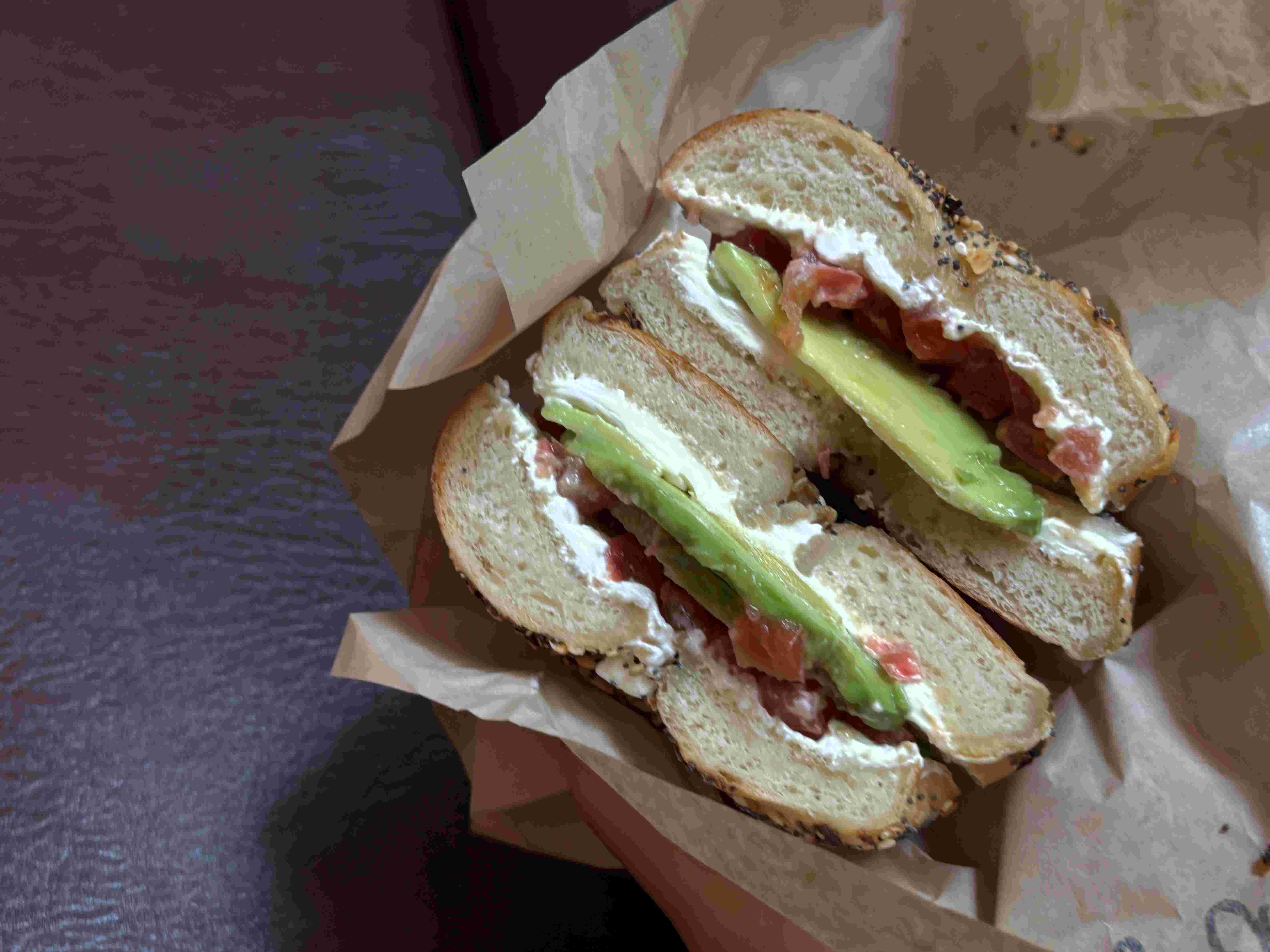 Breakfast bagel at Uno Port Inn Naoshima