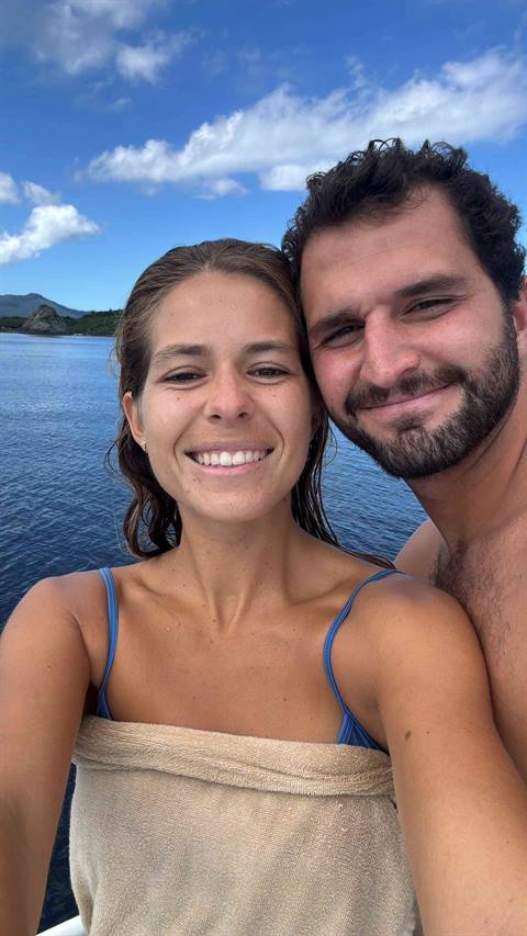 Maria and Zé after diving in Ishigaki