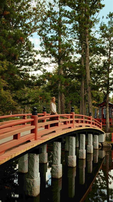 A red bridge in Koyasan