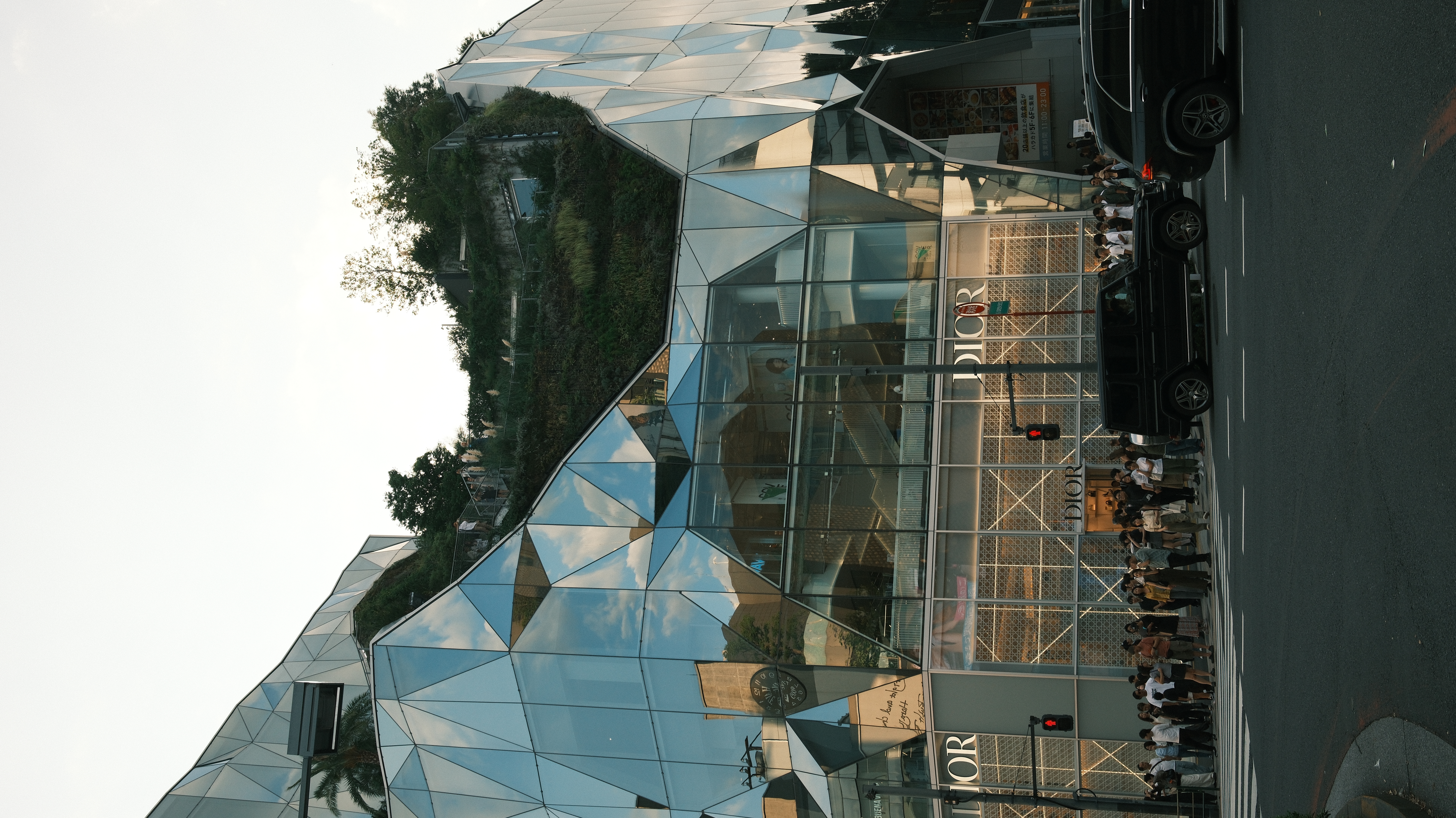 Omotesandō boulevard with the Dior Tokyo facade, Harajuku