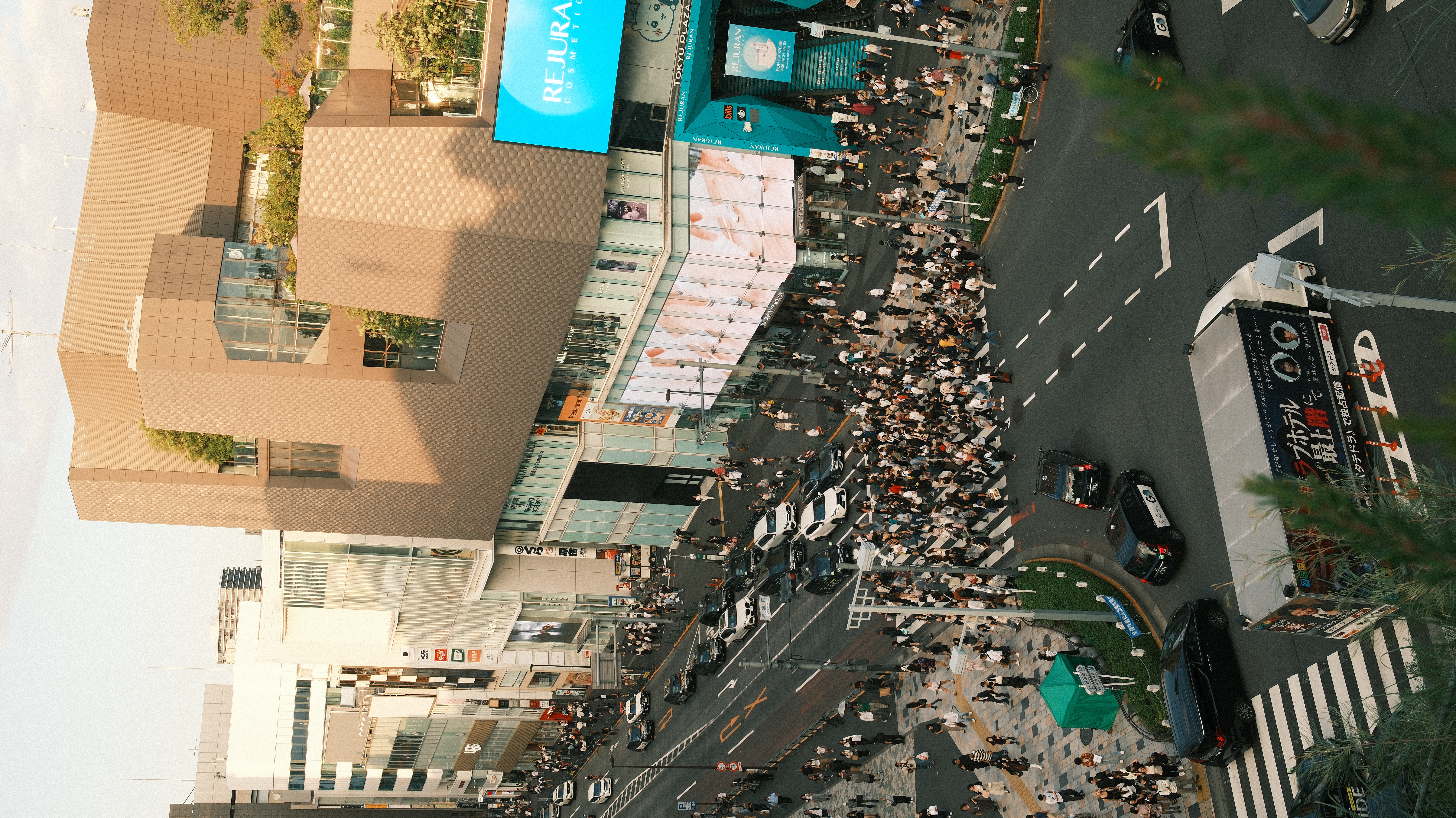 Shibuya Scramble Crossing aerial view