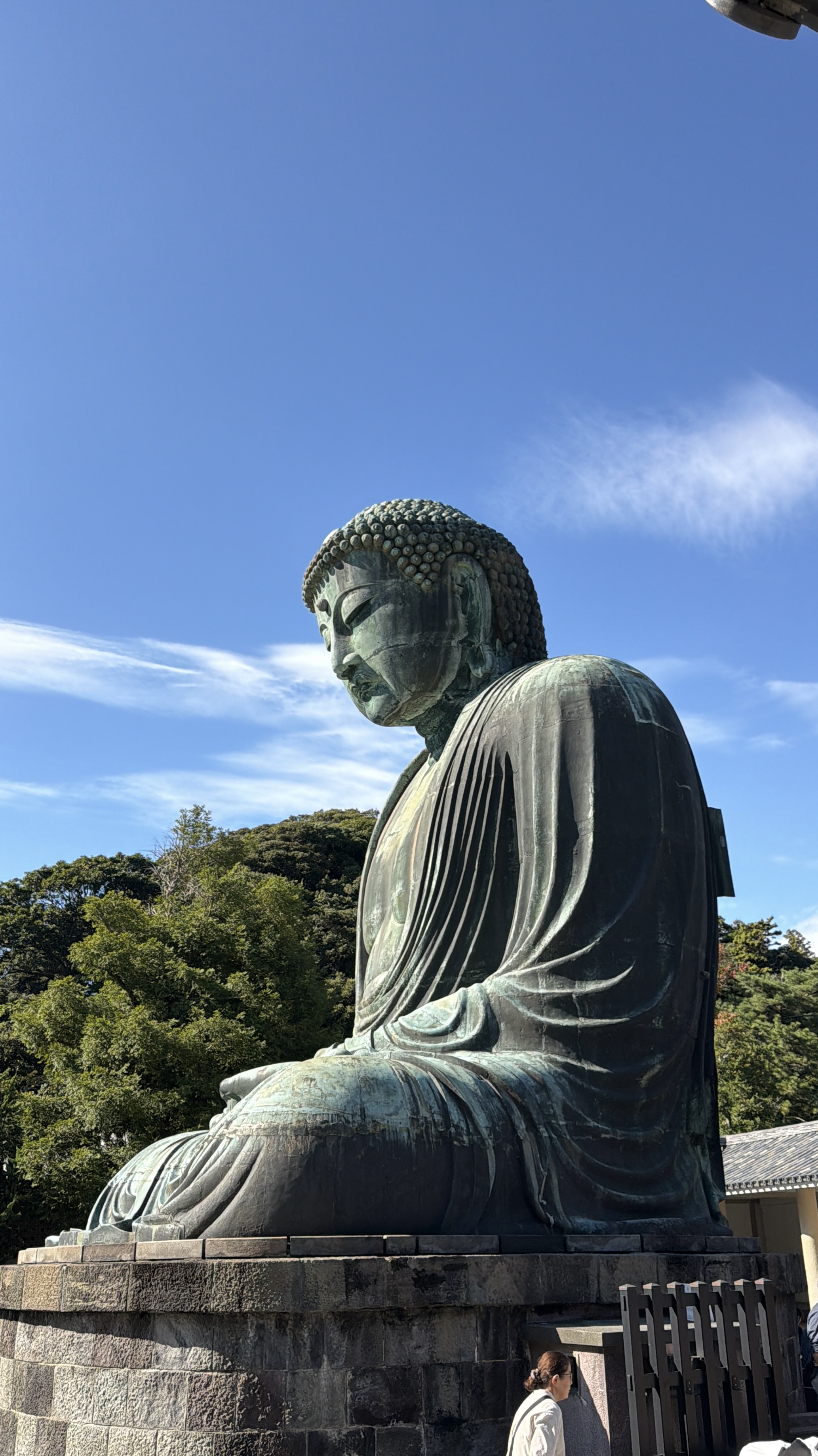 Kamakura Great Buddha Kotoku-in against clear blue sky, Japan