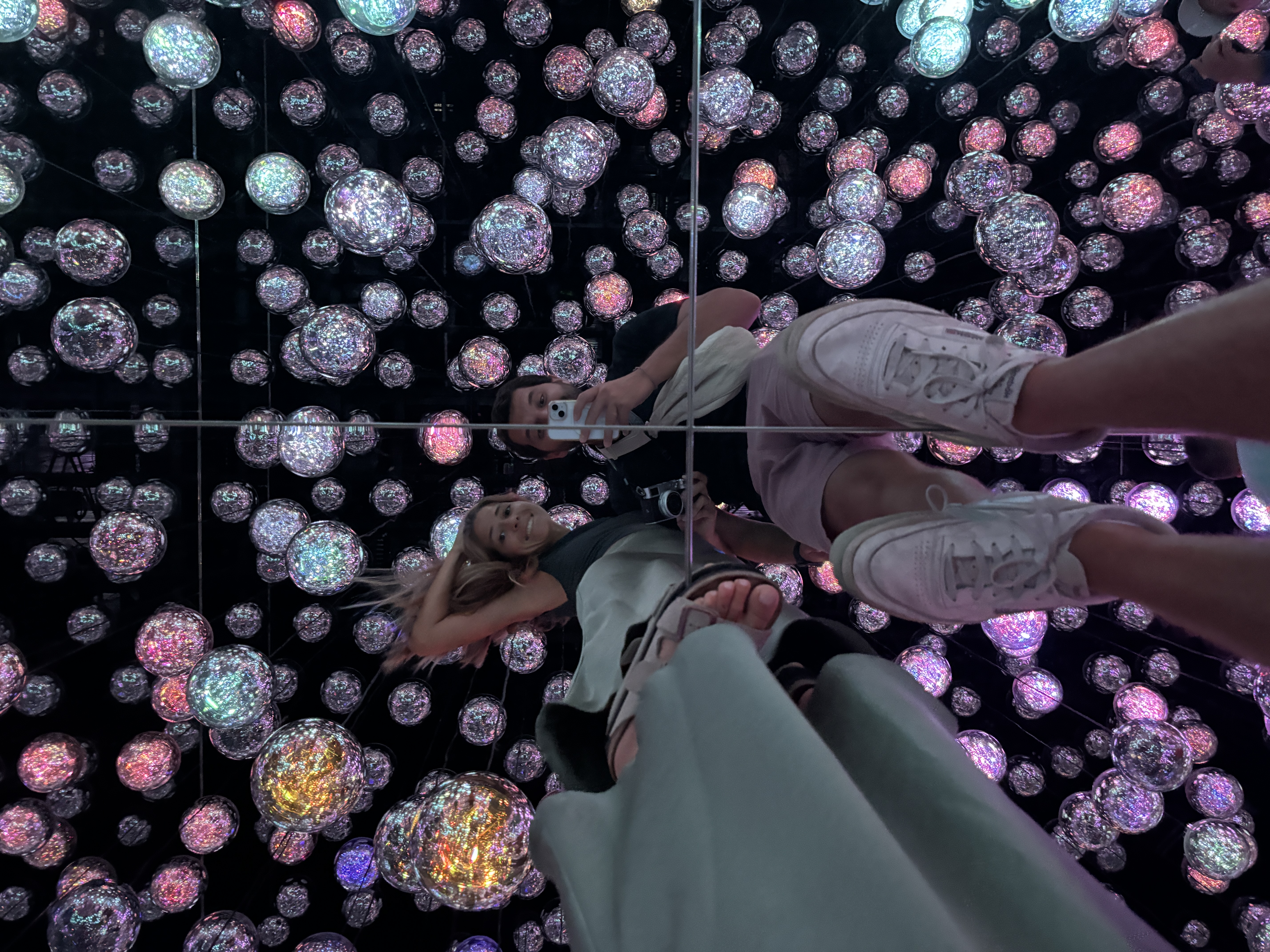 Maria reflected in TeamLab Borderless mirror installation, Tokyo
